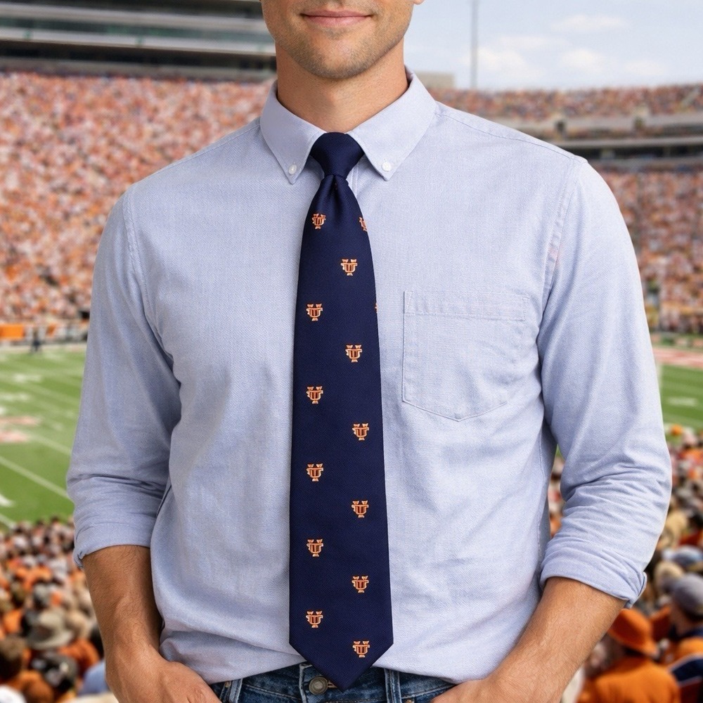 University of Texas Longhorns Navy Tie 58" Gameday Logo Fan Gear by Delmar EUC